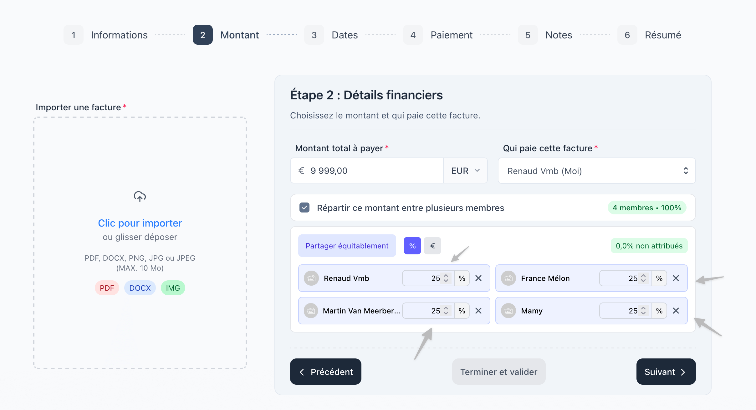 Illustration : Correction du calcul des montants