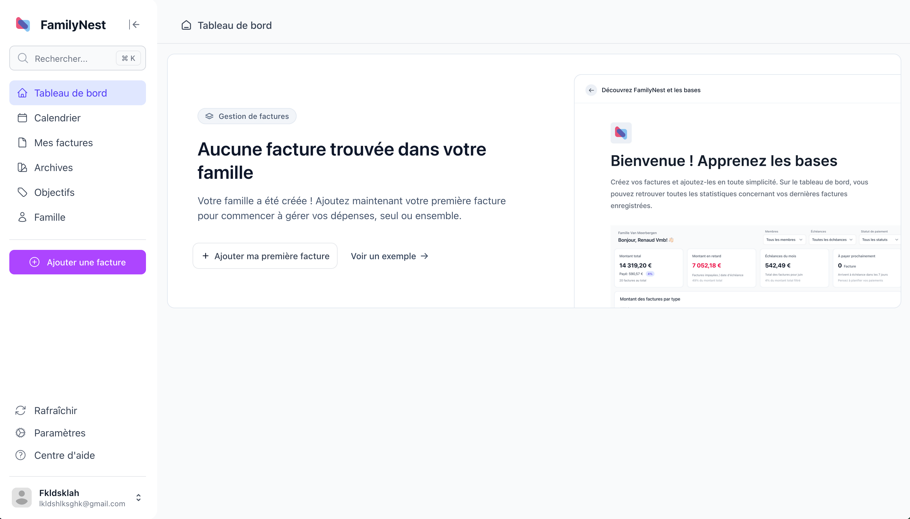Aperçu du tutoriel : Ajoutez votre première facture